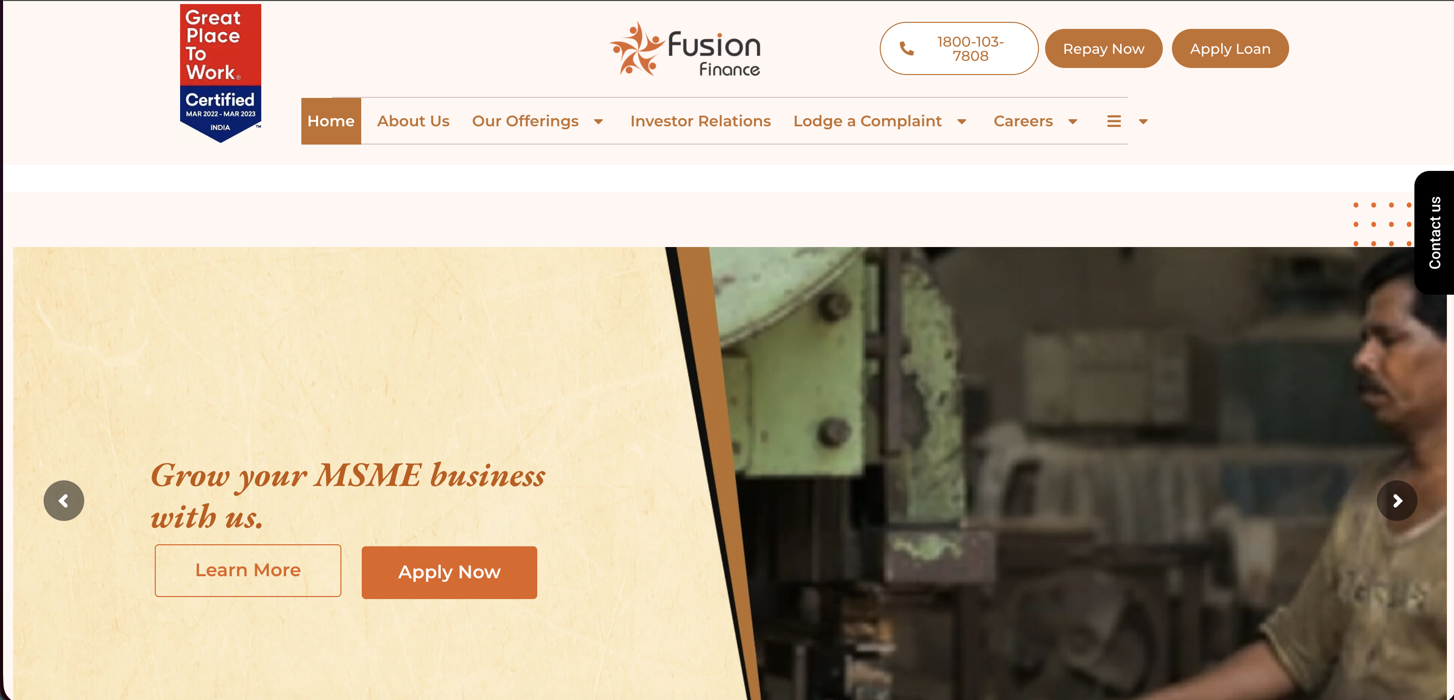 Fusion Finance website